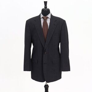Vintage Brooks Brothers 43L Gray Striped 2-Button Blazer Suit Jacket G440